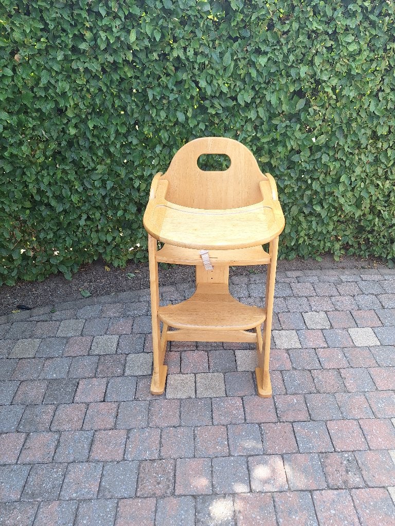 Houten eetstoel, Kinderen en Baby's, Ophalen, Gebruikt, Meegroeistoel, Afneembaar eetblad