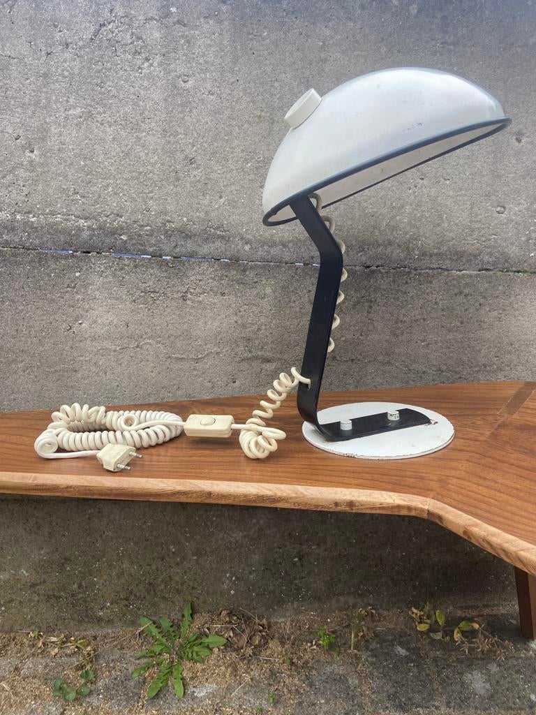 Vintage stalen bureaulamp, België, Ophalen of Verzenden, Gebruikt