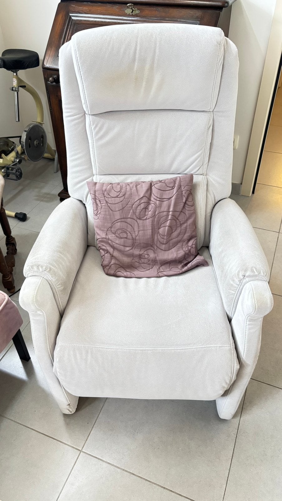 Relax zetel Hukla beige, Ophalen, Gebruikt, Leer