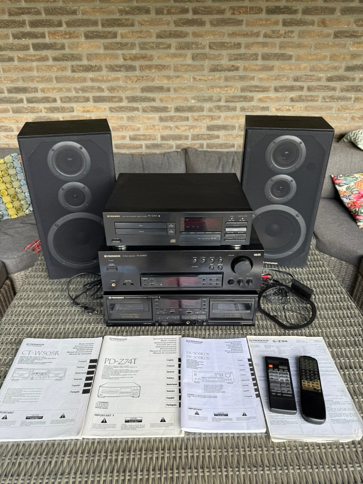 Stereoketen Pioneer Versterker CD dubbel cassettedeck boxen, Ophalen, Zo goed als nieuw, Cassettedeck, Pioneer
