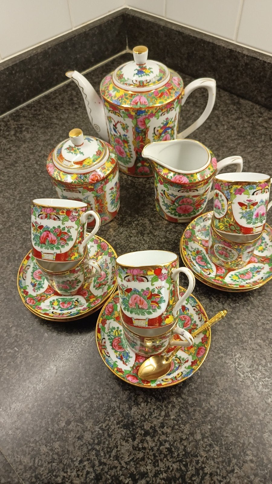 prachtig porselein thee servies, Antiek en Kunst, Ophalen of Verzenden