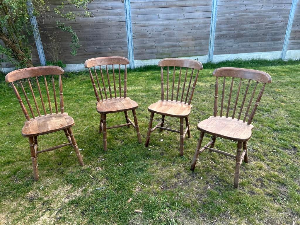 Antieke café stoelen 4 stuks, Ophalen, Zo goed als nieuw