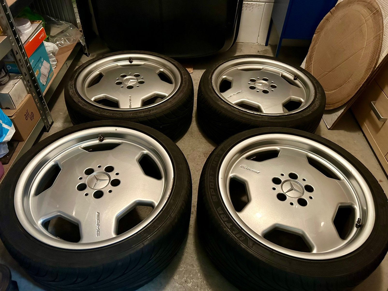 18 inch AMG Monoblock breedset Mercedes R129 W210 E55 velgen, Ophalen, 18 inch, Overige, Gebruikt