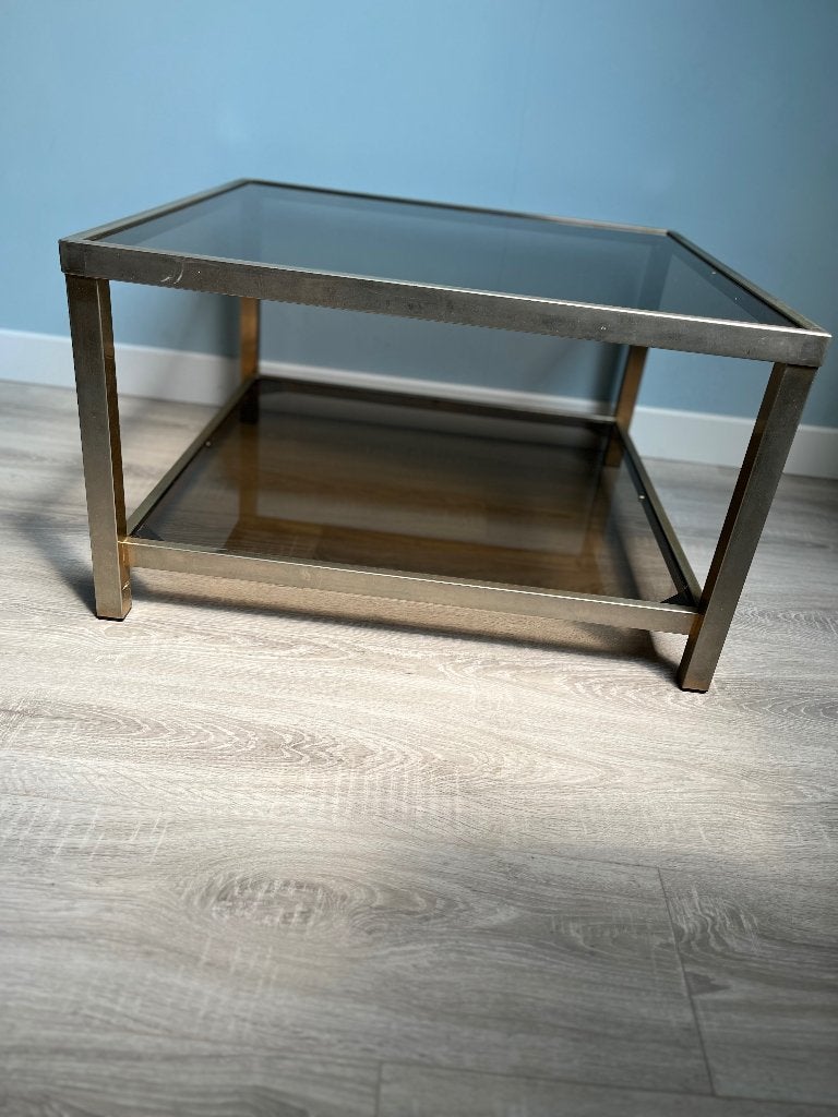 Salon tafel, Huis en Inrichting, Tafels | Salontafels, Ophalen, Gebruikt, 50 tot 100 cm, Vierkant