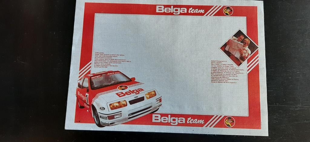 Placemat Belga Team  Ford Cosworth  Droogmans, Ophalen of Verzenden, Nieuw, Ford
