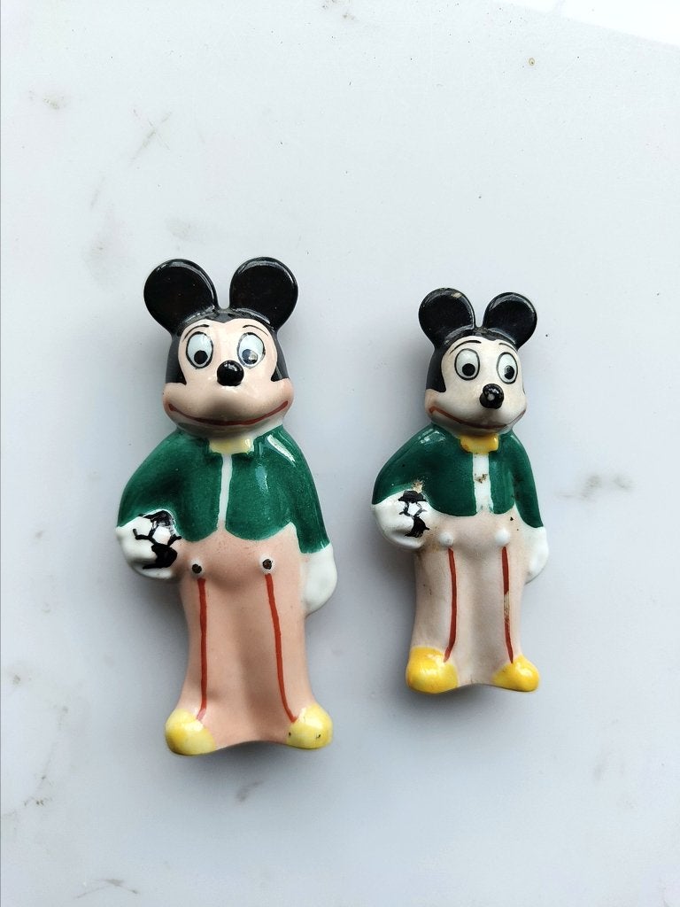 2 keramieke handbeschilderd beeldjes walt disney micky mouse