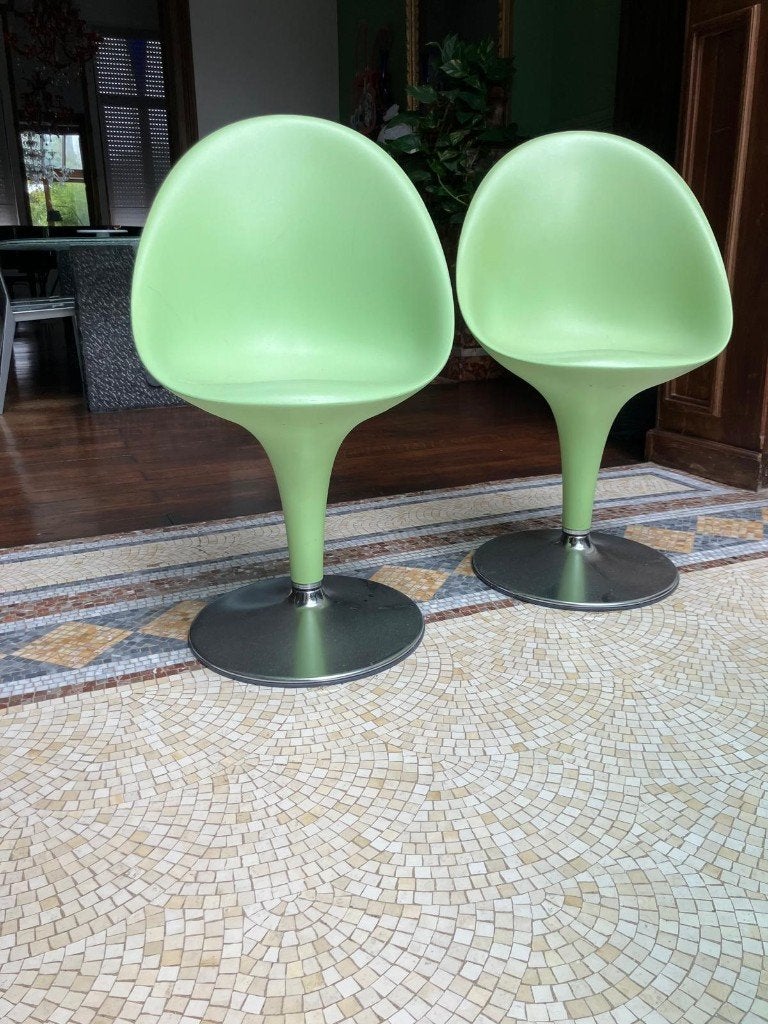 2 chaises Stark – vert pomme et argenté – Très bon état, Ophalen, Stark, Twee, Overige kleuren