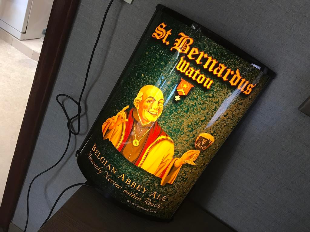 St. Bernardus lichtreclame, Verzamelen, Ophalen of Verzenden, Zo goed als nieuw, Lichtbak of (neon) lamp
