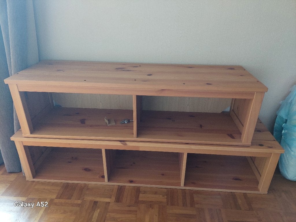2 étagères Ikea Hemnes en bois massif, 25 à 50 cm, Moins de 100 cm, Comme neuf, 100 à 150 cm