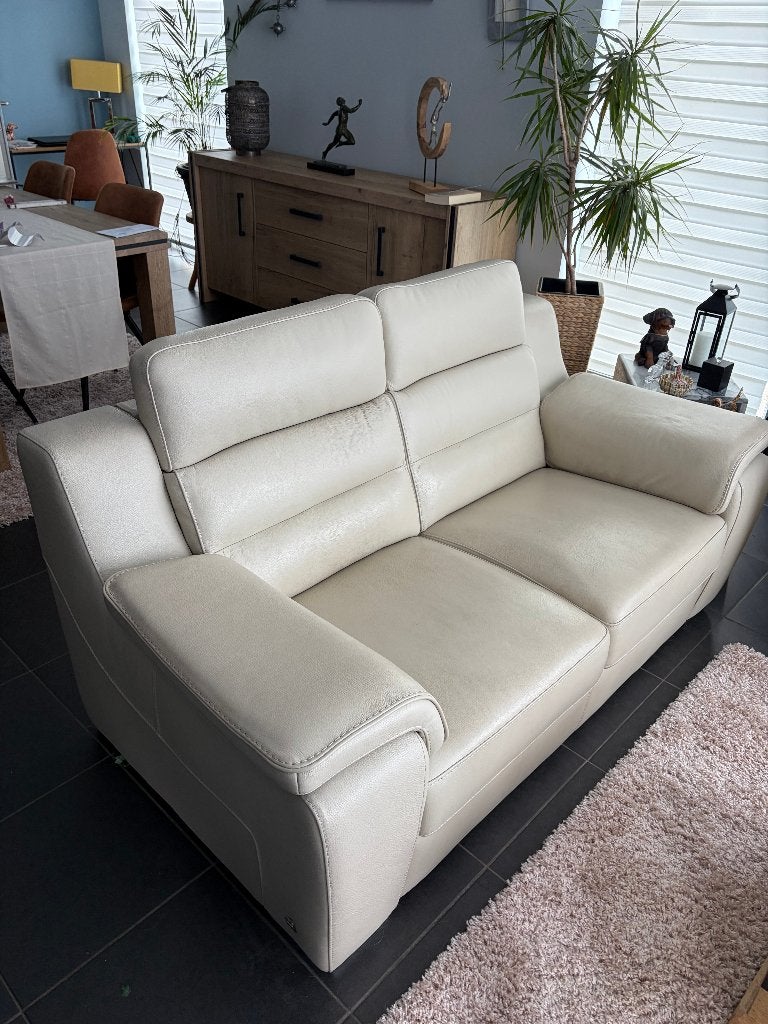 zetel - 2 zit - leder, Maison & Meubles, Canapés | Salons, 75 à 100 cm, Enlèvement, Utilisé, 150 à 200 cm