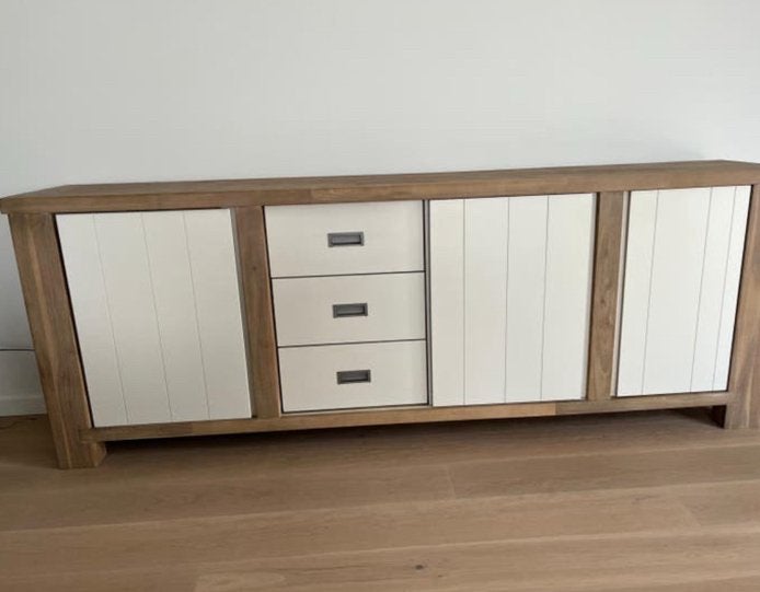 Henders & Hazel massief acacia houten dressoir, Ophalen, Met lade(s), Zo goed als nieuw, 200 cm of meer
