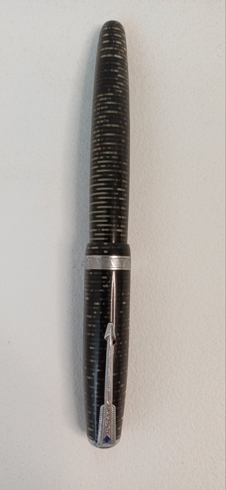 Vintage Parker vulpen Blue Diamond – gestreept, Verzamelen, Ophalen, Gebruikt, Vulpen, Parker