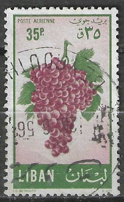 Libanon 1955 - Yvert 123PA - Rozijnen (ST), Postzegels en Munten, Verzenden, Gestempeld