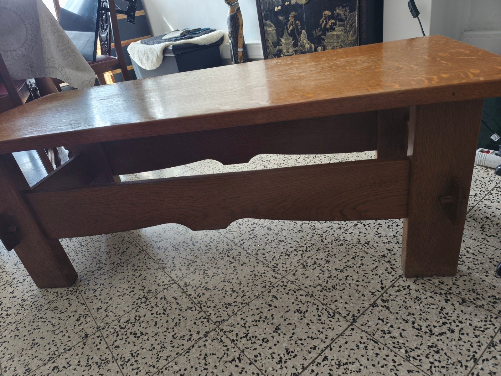eiken salontafel, Ophalen, Rechthoekig, Eikenhout