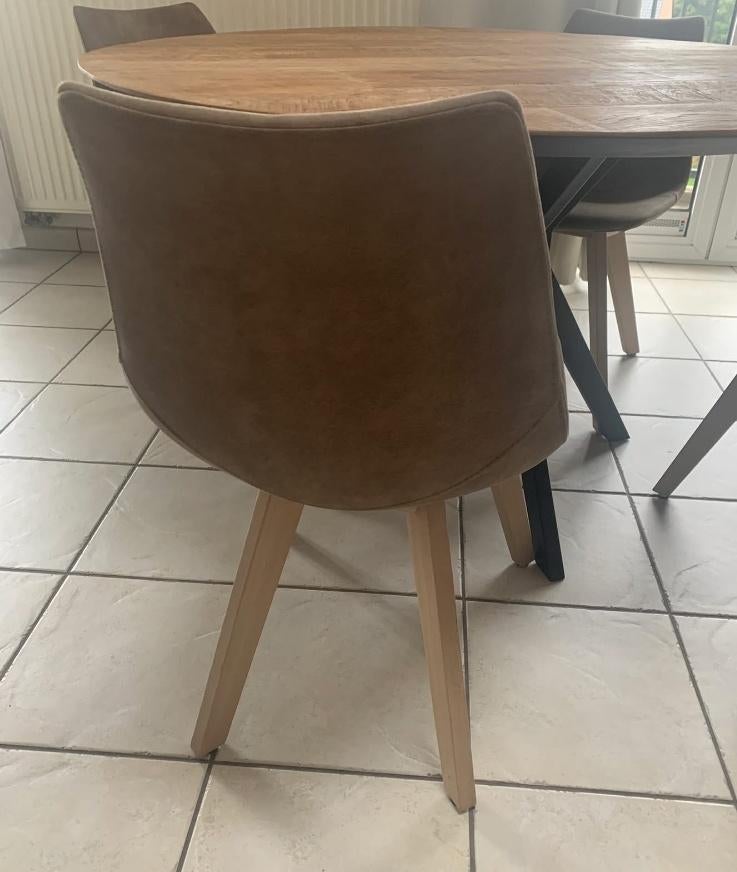 Lot de 4 chaises design – NEUVES jamais utilisées, Neuf, Brun, Enlèvement, Tissus