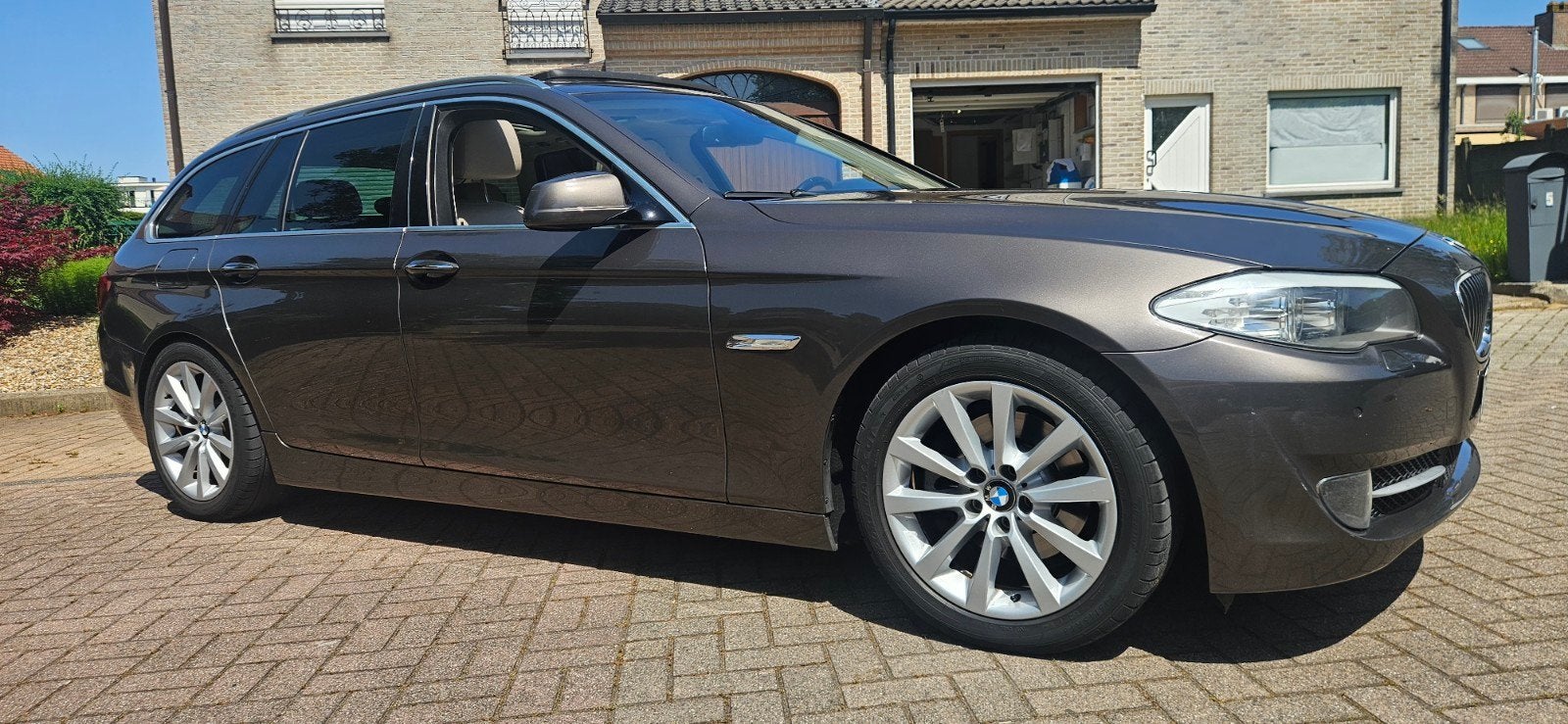 BMW 523I REM VOLLEDIGE OPTIES, Auto's, BMW, Automaat, Euro 5, Beige, Bruin