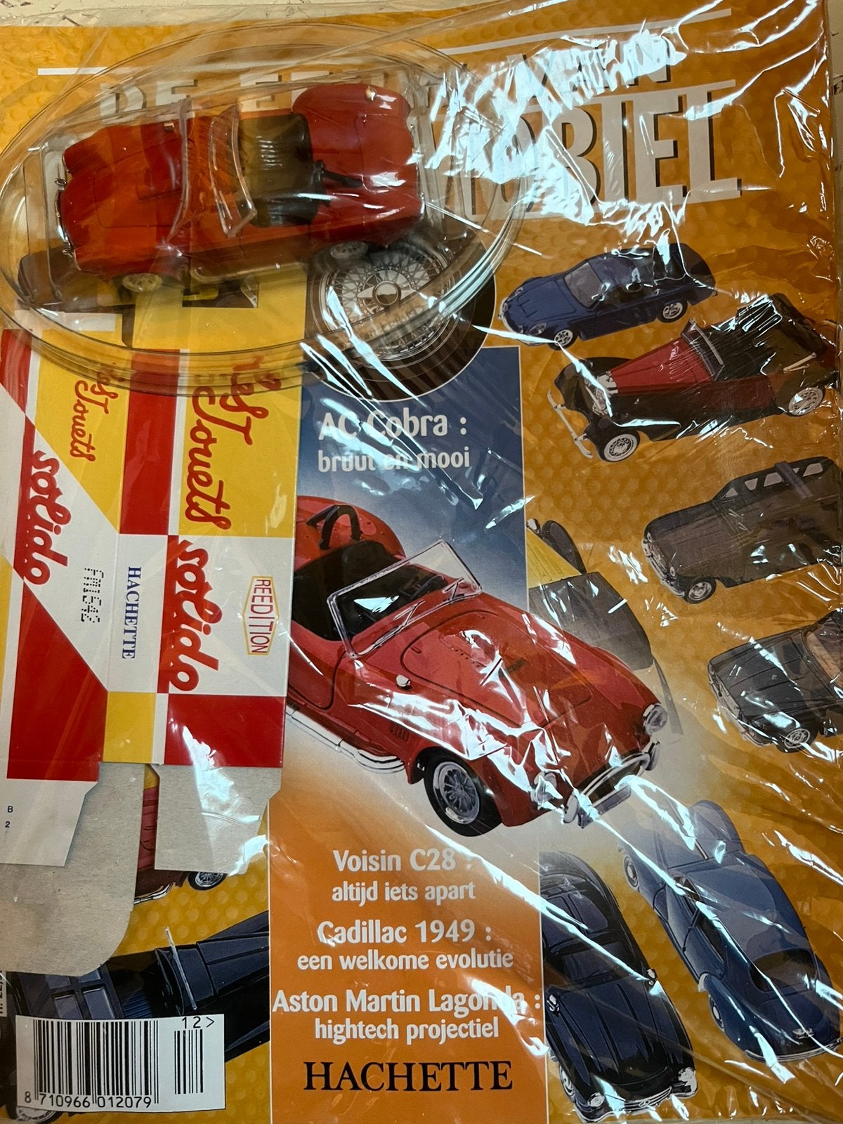 Solido AC Cobra auto+doosje+ magazine eeuw van de automobiel, Ophalen of Verzenden, Zo goed als nieuw, Auto, Solido