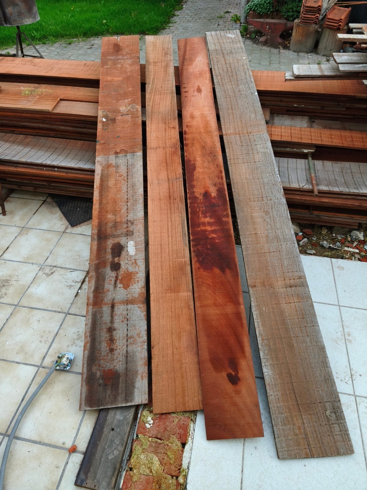 houten planken Iroko, gevelbekleding, Ophalen, Minder dan 25 mm, Zo goed als nieuw, Plank