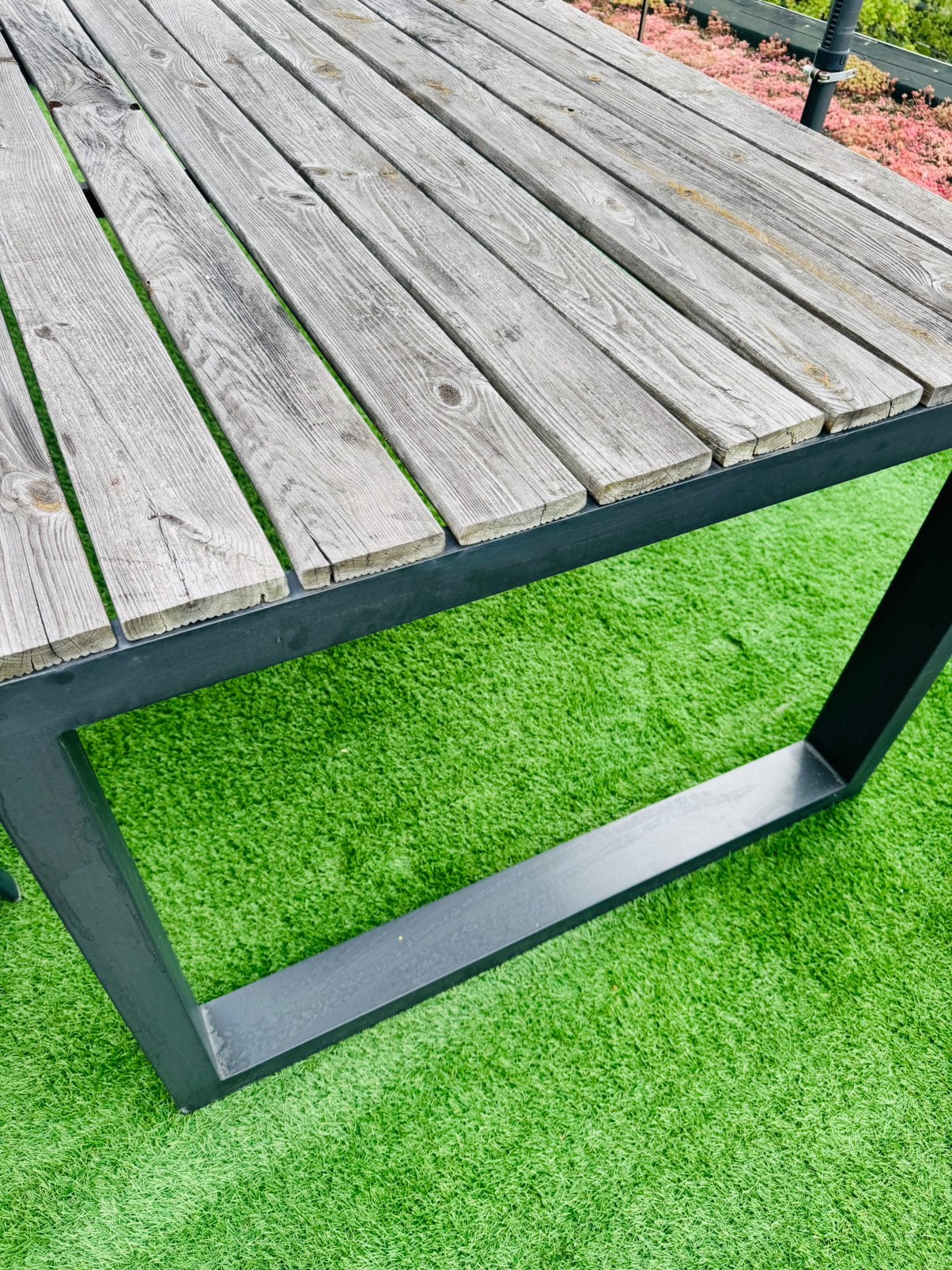 Grote moderne terrastafel 240x90 alum onderstel basis, Tuin en Terras, Ophalen, Zo goed als nieuw, Aluminium