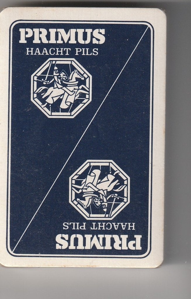 107 / BIER PRIMUS HAACHT PILS  BLAUW WIT, Ophalen of Verzenden, Nieuw, Speelkaart(en)