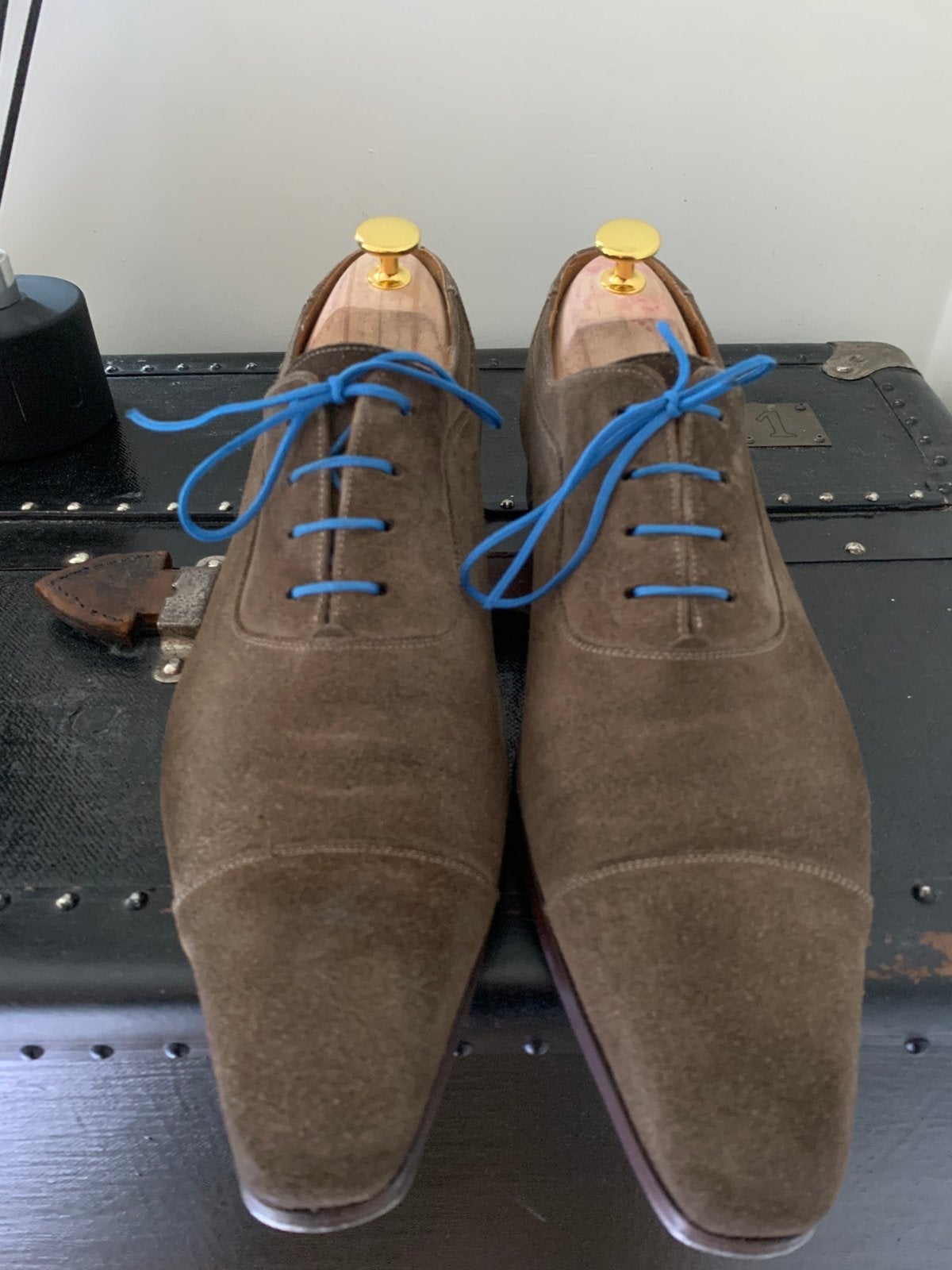 Initial Paris schoenen - beige suède - 8 1/2 42.5 EU, Ophalen of Verzenden, Gedragen