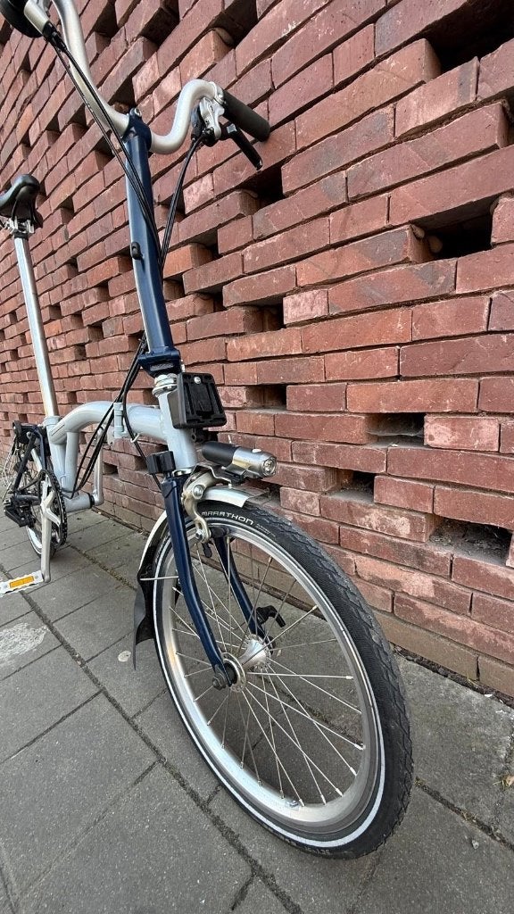 Brompton M6R grijsblauwet 6 versnellingen in perfecte staat, Ophalen, Brompton, Velgrem, 14 tot 16 inch