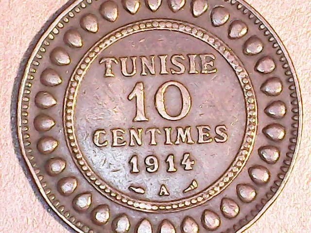 Munt Tunesië 1914 10 centimes, Postzegels en Munten, Verzenden, Overige landen, Losse munt