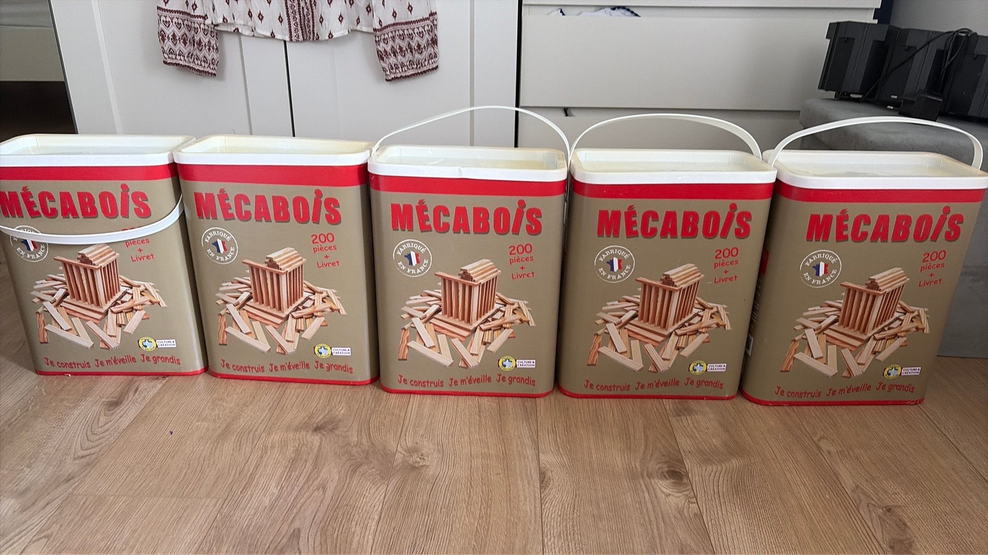 5 boites de Mécabois, 200 pièces par boite, made in France, Hobby en Vrije tijd, Vijf spelers of meer, Ophalen, Gebruikt