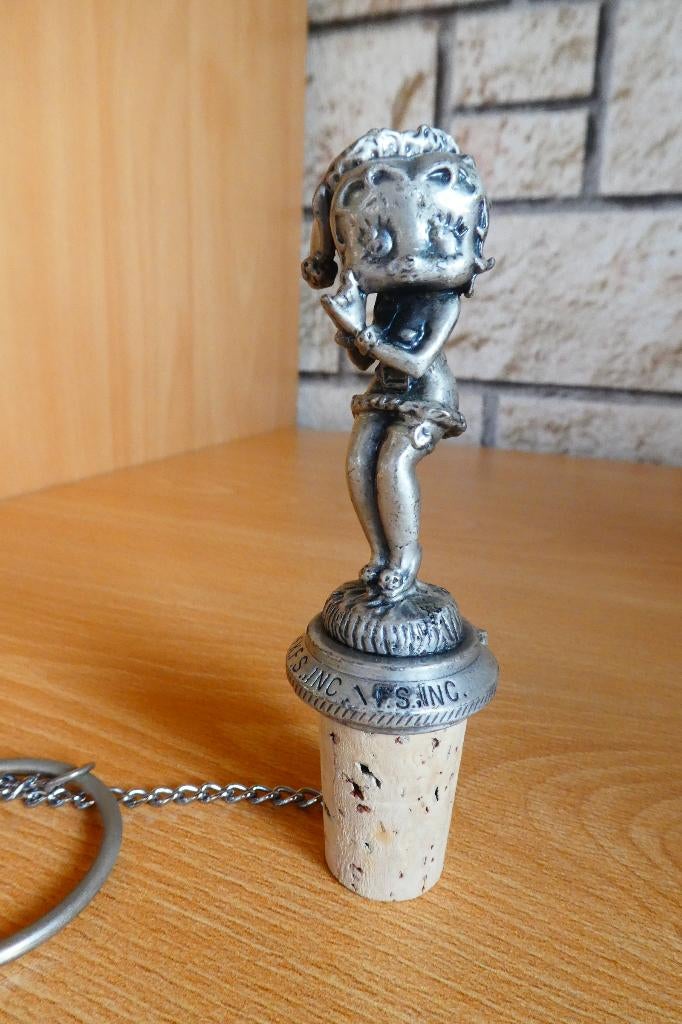 Betty Boop Christmas étain Bottle stopper 1994., Enlèvement ou Envoi, Neuf, Humain