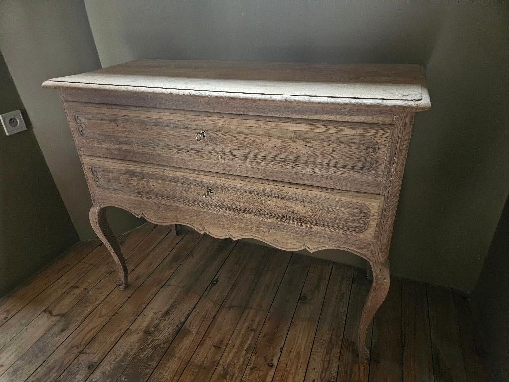 Antiek eikenhouten dressoir - 2 laden, Ophalen, 100 tot 150 cm, 1 of 2 laden, Eikenhout