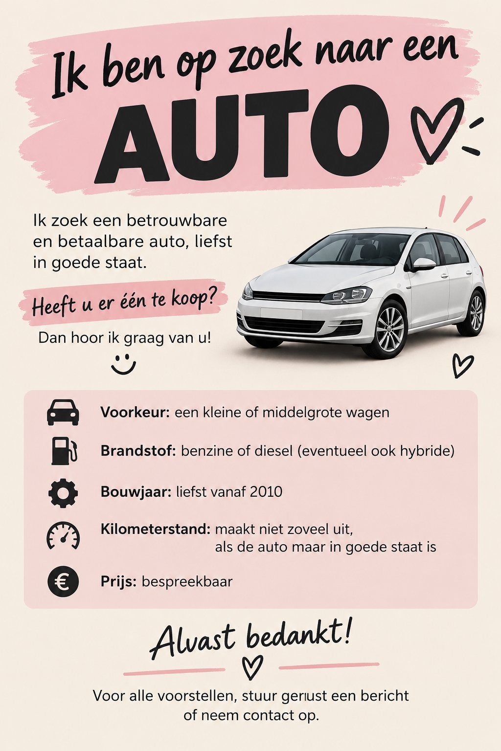 Auto gezocht!, Ophalen