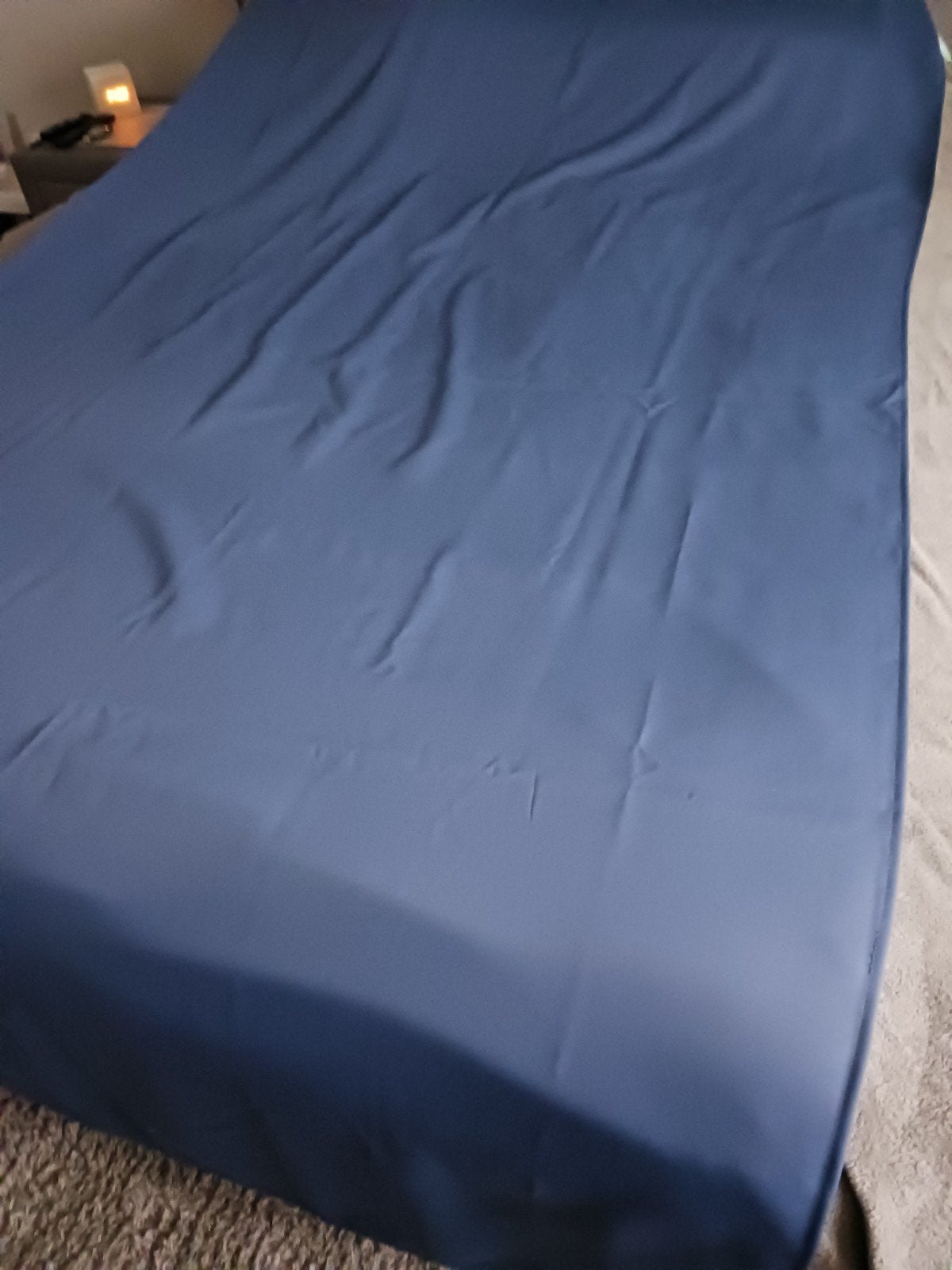 1 Groot blauw overgordijn te koop., Maison & Meubles, Enlèvement, Bleu, Double rideau