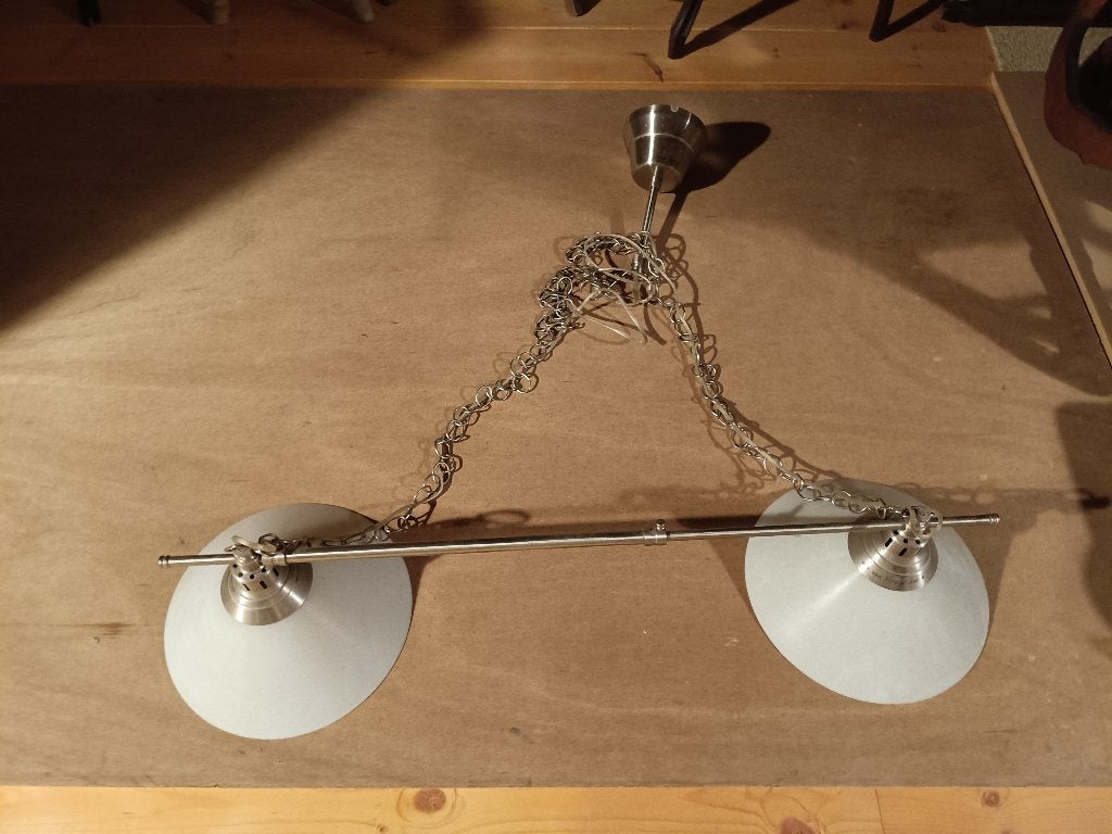 IKea Kroby dubbele hanglamp, Ophalen, Gebruikt, Glas, E27 (groot)