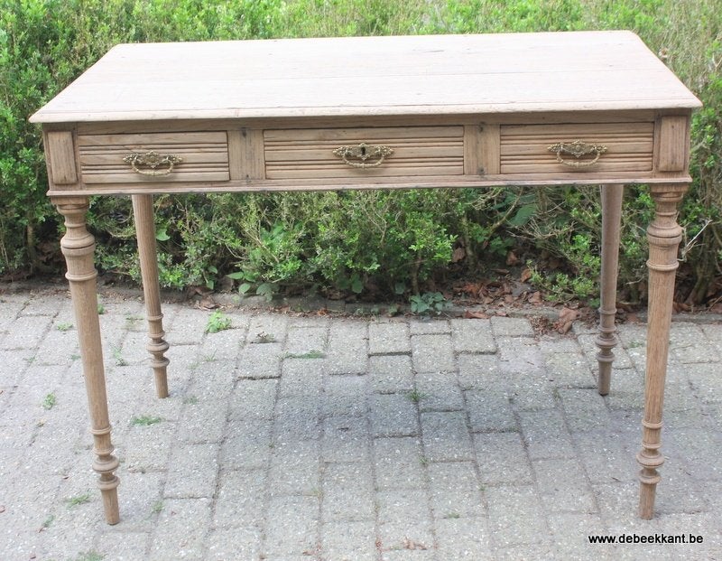 Antiek landelijk eiken tafeltje console bureau opgekuist, Verzamelen, Retro, Ophalen