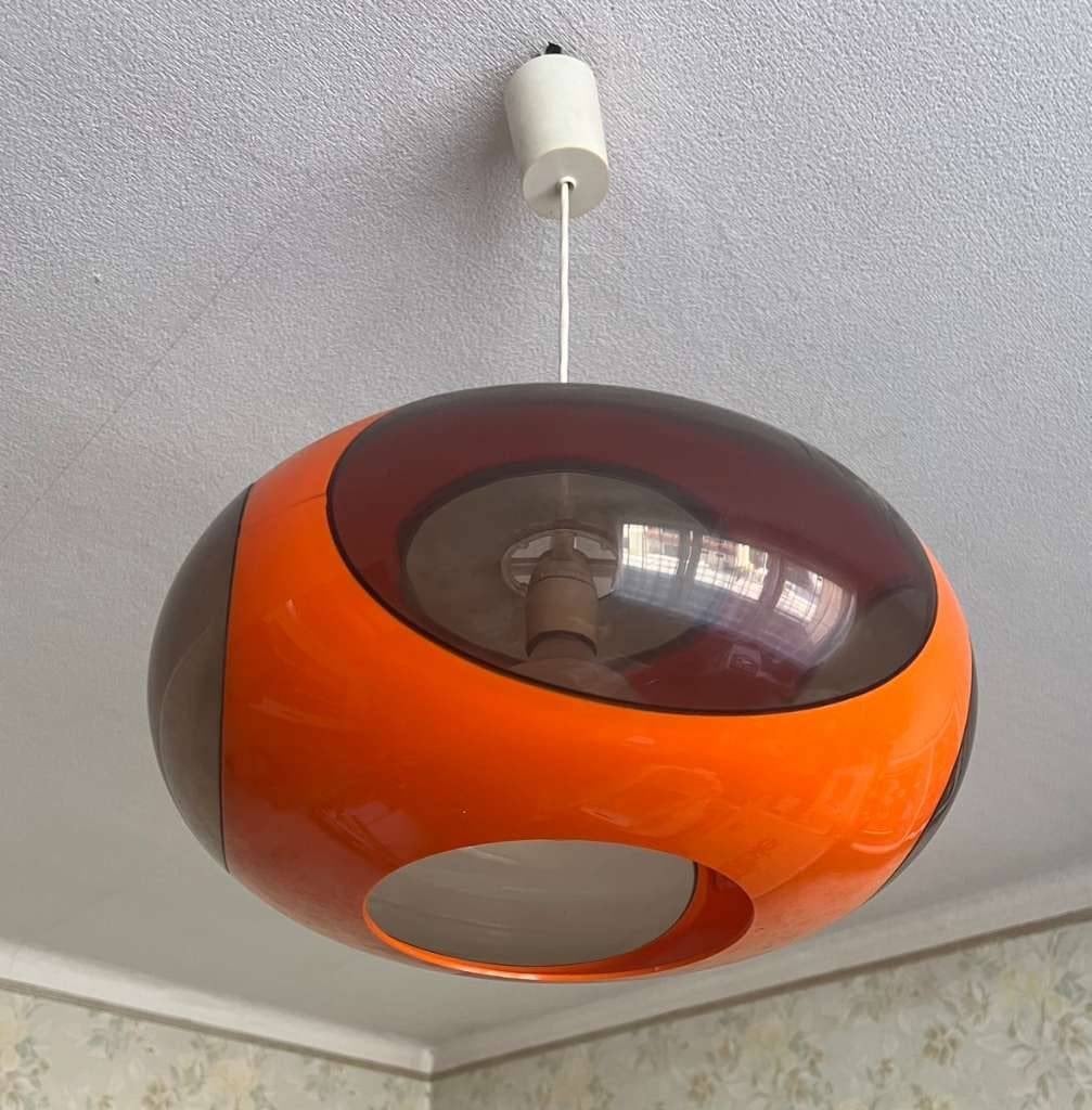 2 lustres UFO en plastique orange Luigi Colani, Enlèvement, Maison et Meubles