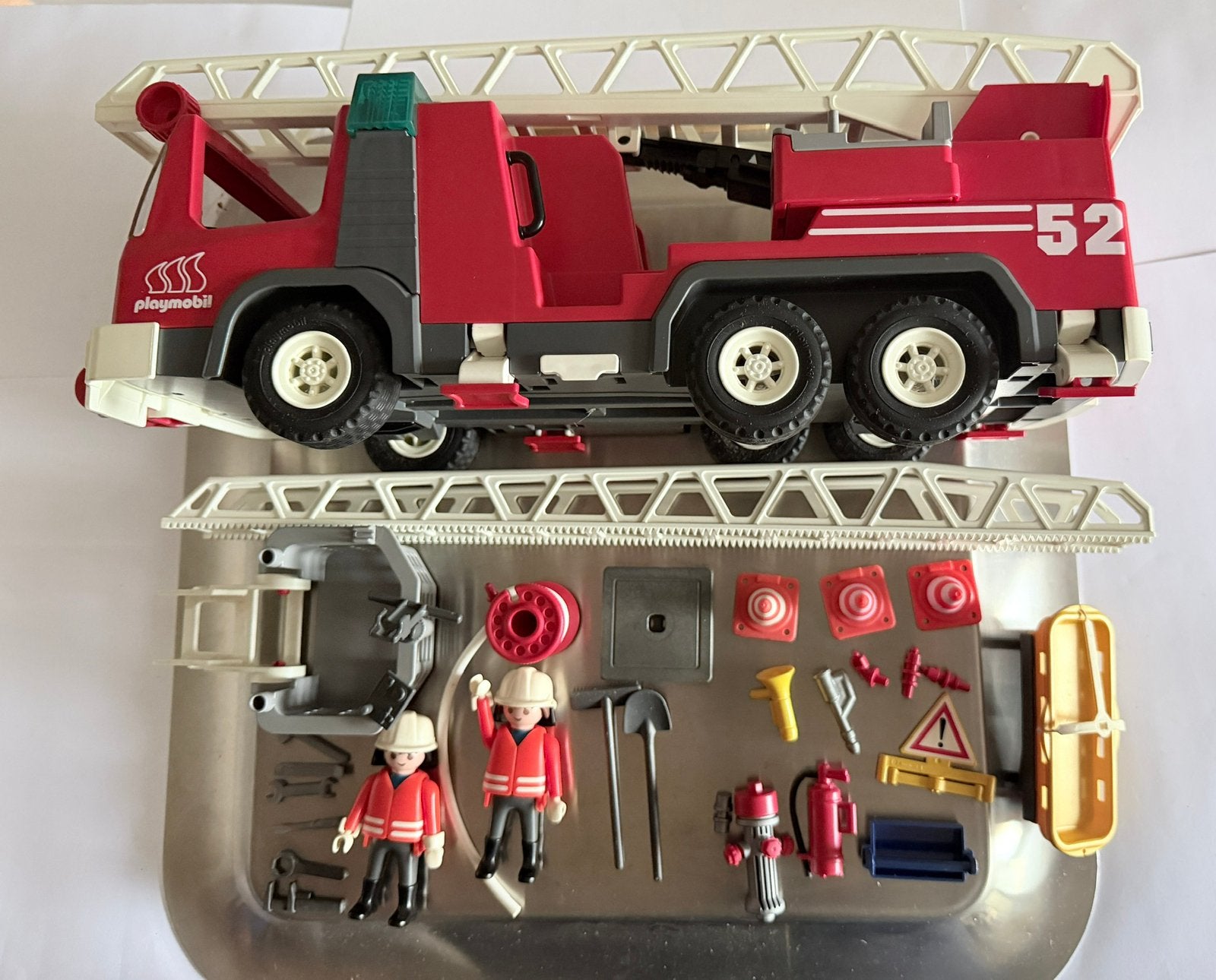 playmobil brandweer ladderwagen 3879, Complete set, Voertuig, Ophalen of Verzenden, Zo goed als nieuw