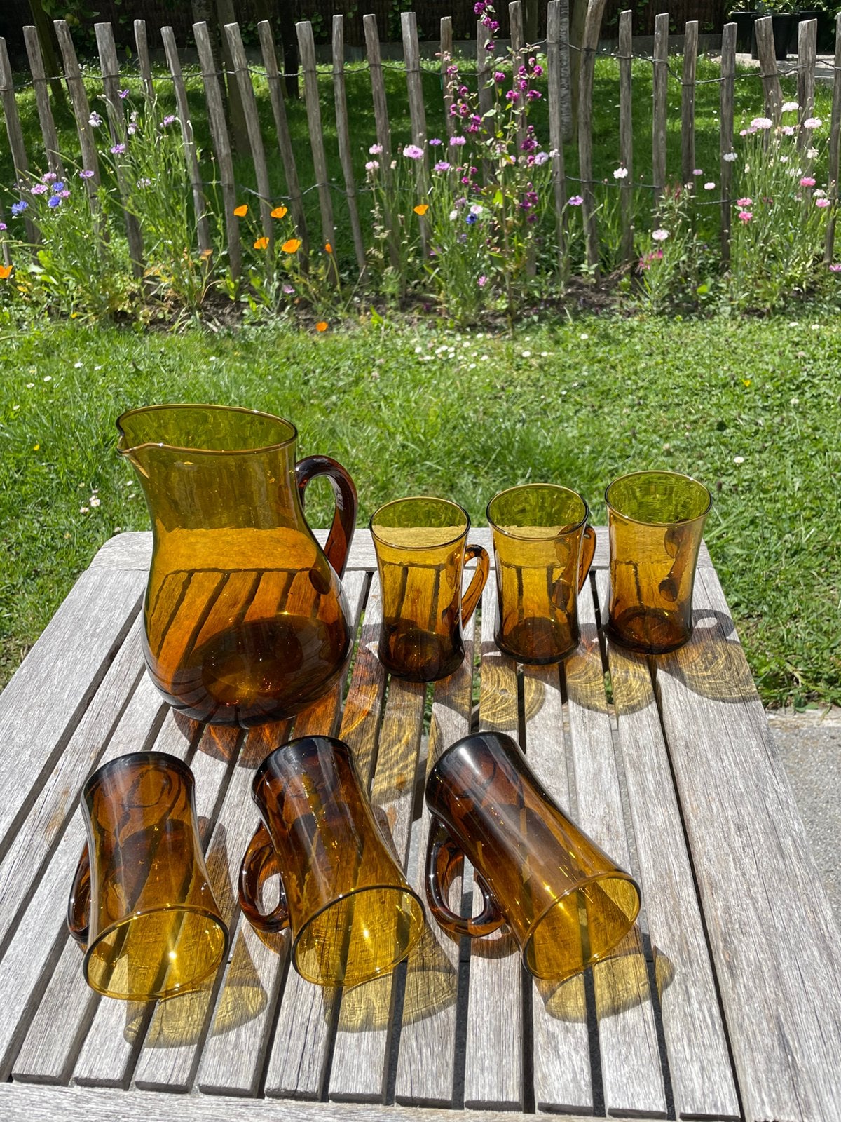 Antiek brocante retro glazenset & karaf, Antiek en Kunst, Ophalen