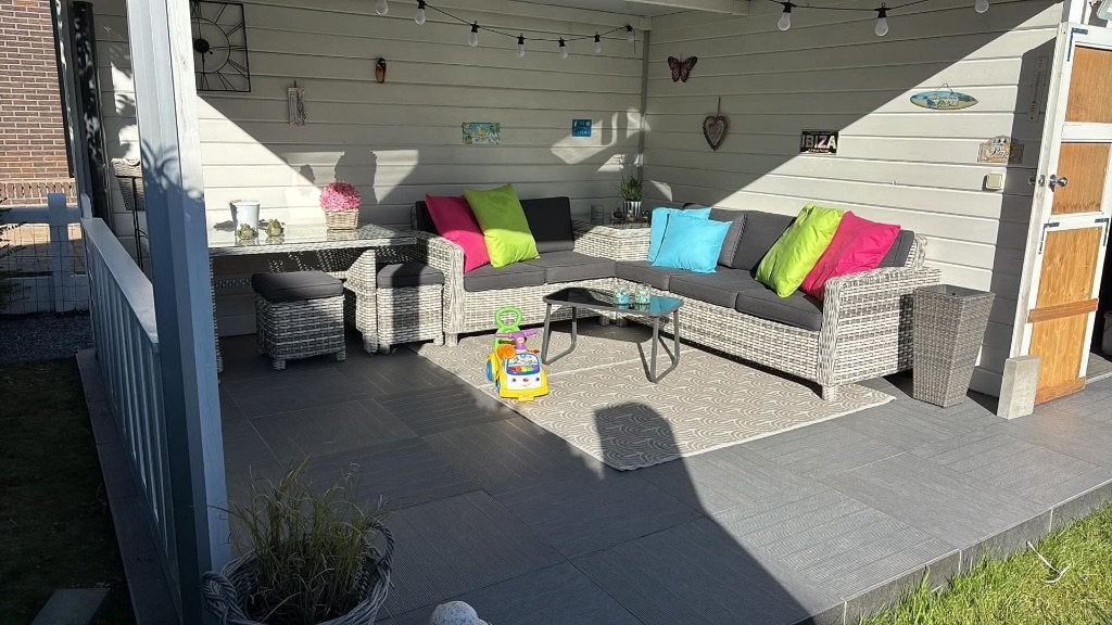 Salon avec table à manger - 6 personnes, Jardin & Terrasse, Enlèvement, Comme neuf, Synthétique