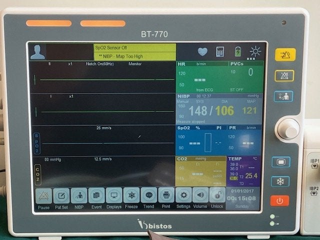 Bewakings monitor Bistos incl etCO2 capnografie in doos, Diversen