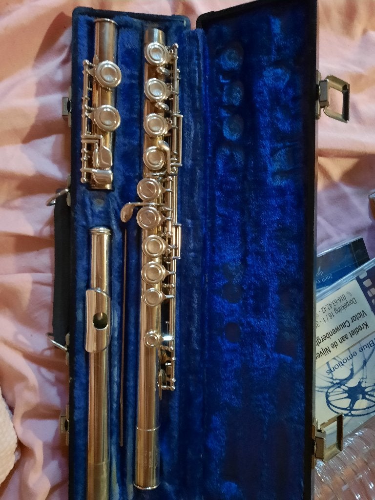Dwarsfluit Pearl/gemeinhardt, Musique & Instruments, Enlèvement, Utilisé, Flûte traversière, Avec valise ou sac
