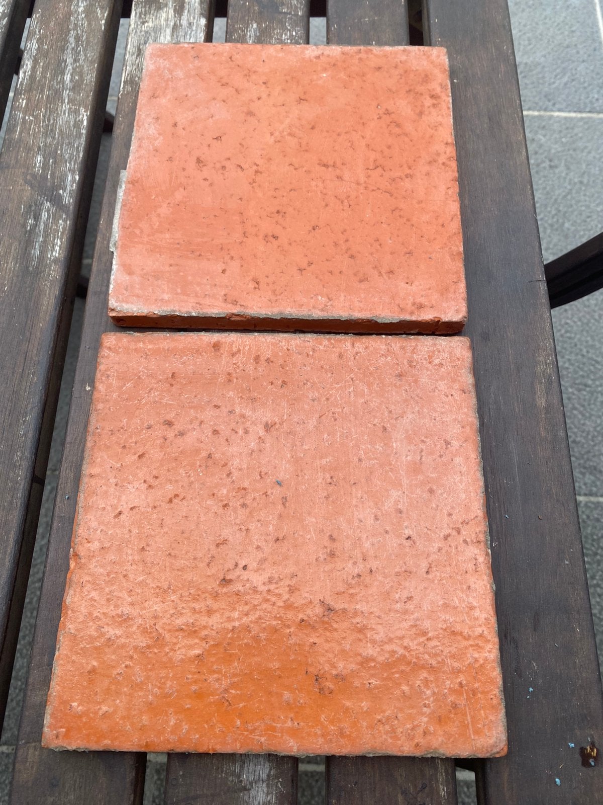 14.5 m2 licht geglazuurde terra cotta 20*20 tegels, Tuin en Terras, Ophalen, Zo goed als nieuw