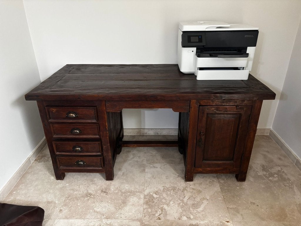 Bureau Colonial Style, Maison & Meubles, Enlèvement, Comme neuf, Bureau-armoire combiné