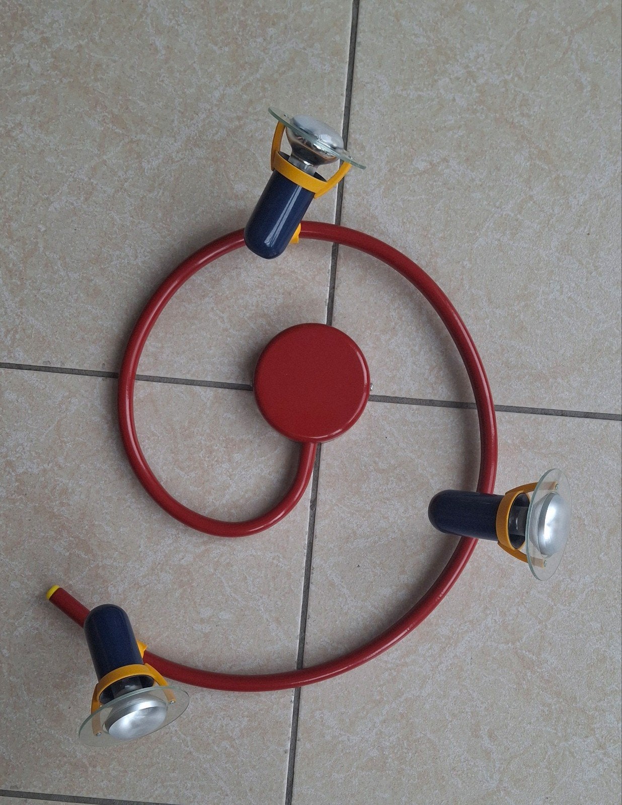 Vintage Memphis plafondlamp, Huis en Inrichting, Ophalen, Zo goed als nieuw, Plafondlamp, Vintage