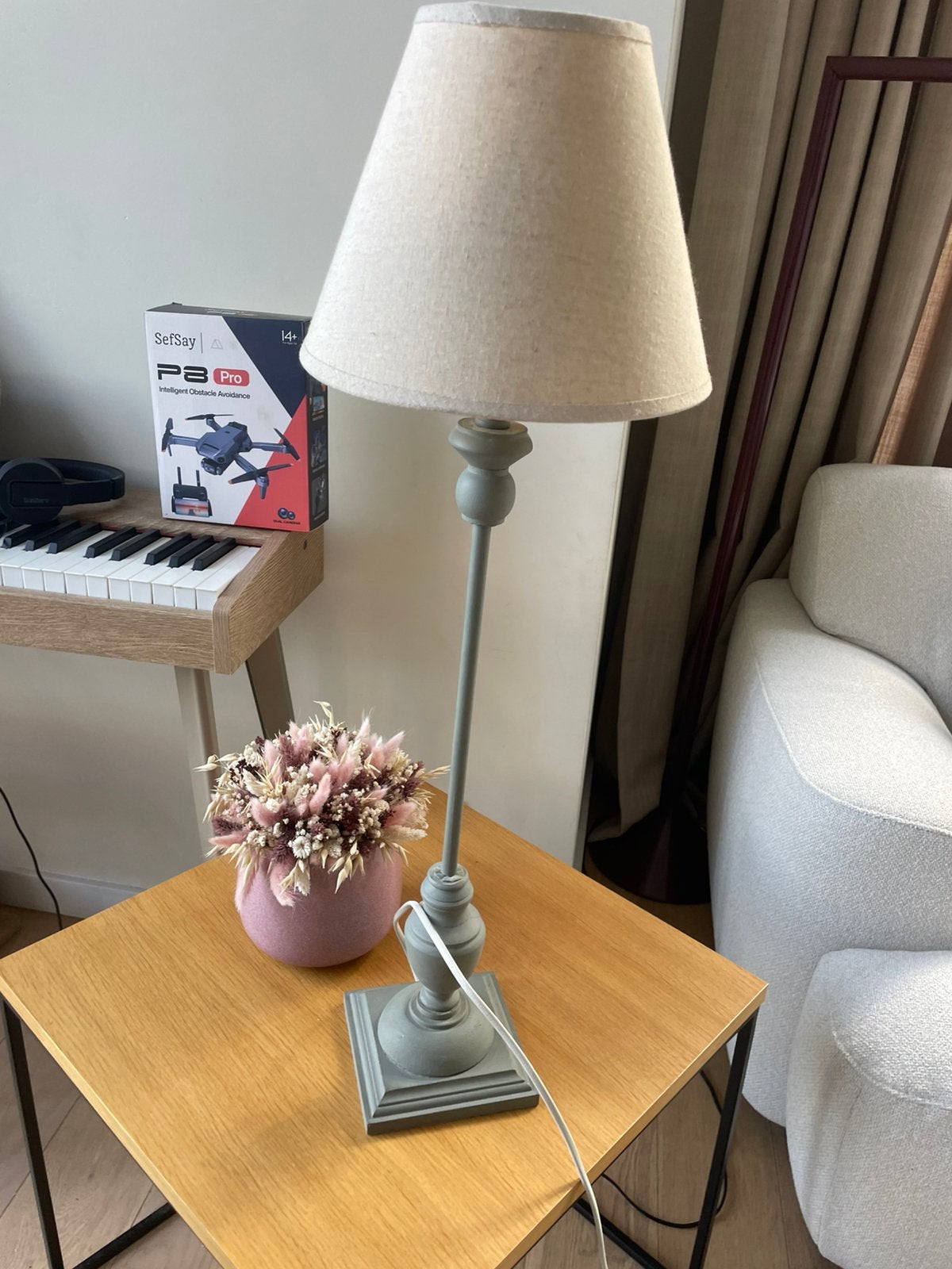 Staanlamp, Huis en Inrichting, Landelijk, Ophalen, Beige, Sfeerlamp