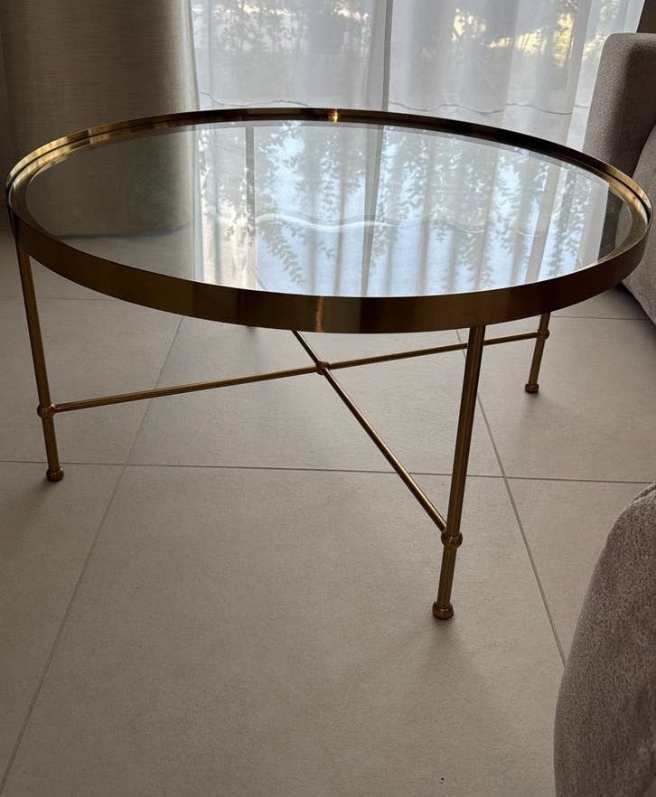 Table salon / d’appoint doré -Ikea, Maison & Meubles, Enlèvement, Comme neuf