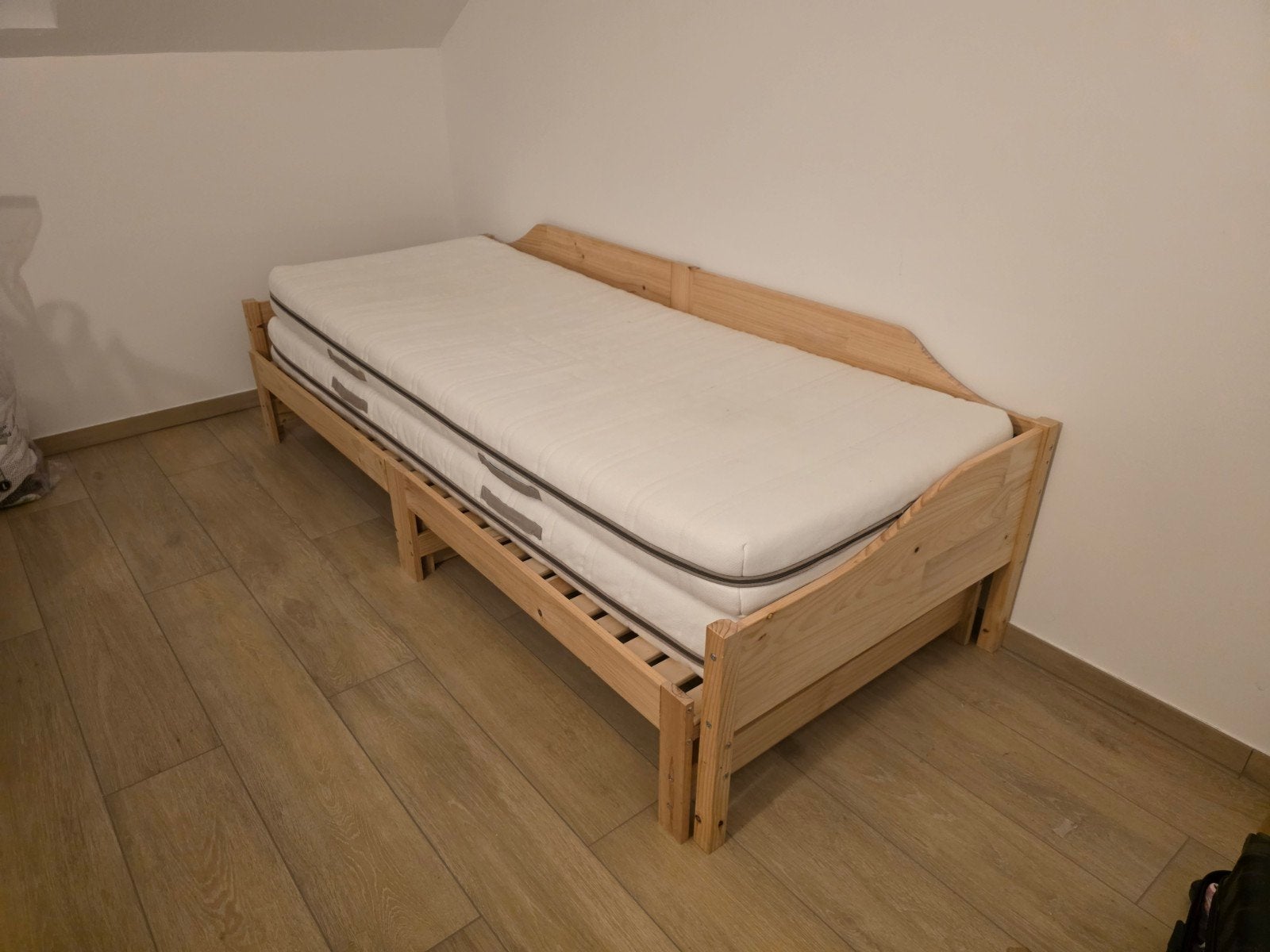 Lit banquette extensible en pin – Lit double 160 cm – Canapé, Maison & Meubles, Enlèvement, Deux personnes, Bois, 80 cm