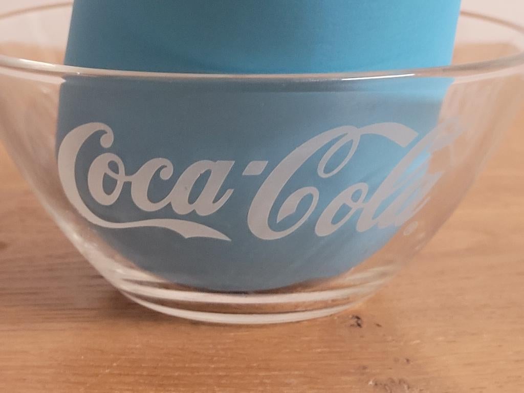 4 bols Coca Cola sérigraphie blanc/neuf/bol de collection, Envoi, Neuf, Panneau publicitaire