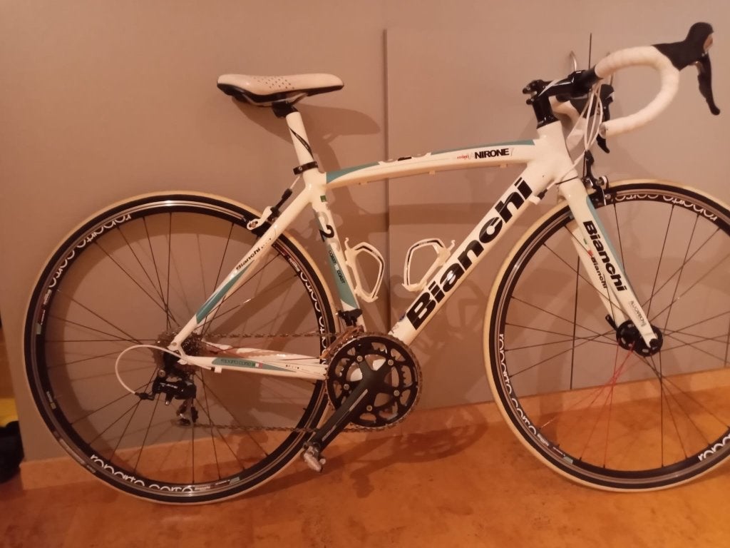 Dames Bianchi Via Nirone racefiets, 28 inch, Gebruikt, Velgrem, Aluminium
