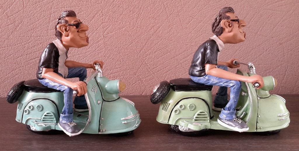 Lot / partij beelden man op Vespa scooter ( NIEUW in doos ), Enlèvement ou Envoi, Neuf