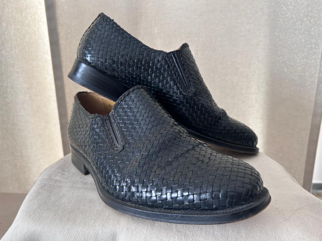 Magnanni comfort zwarte geweven leren schoenen 40, Ophalen of Verzenden, Zo goed als nieuw